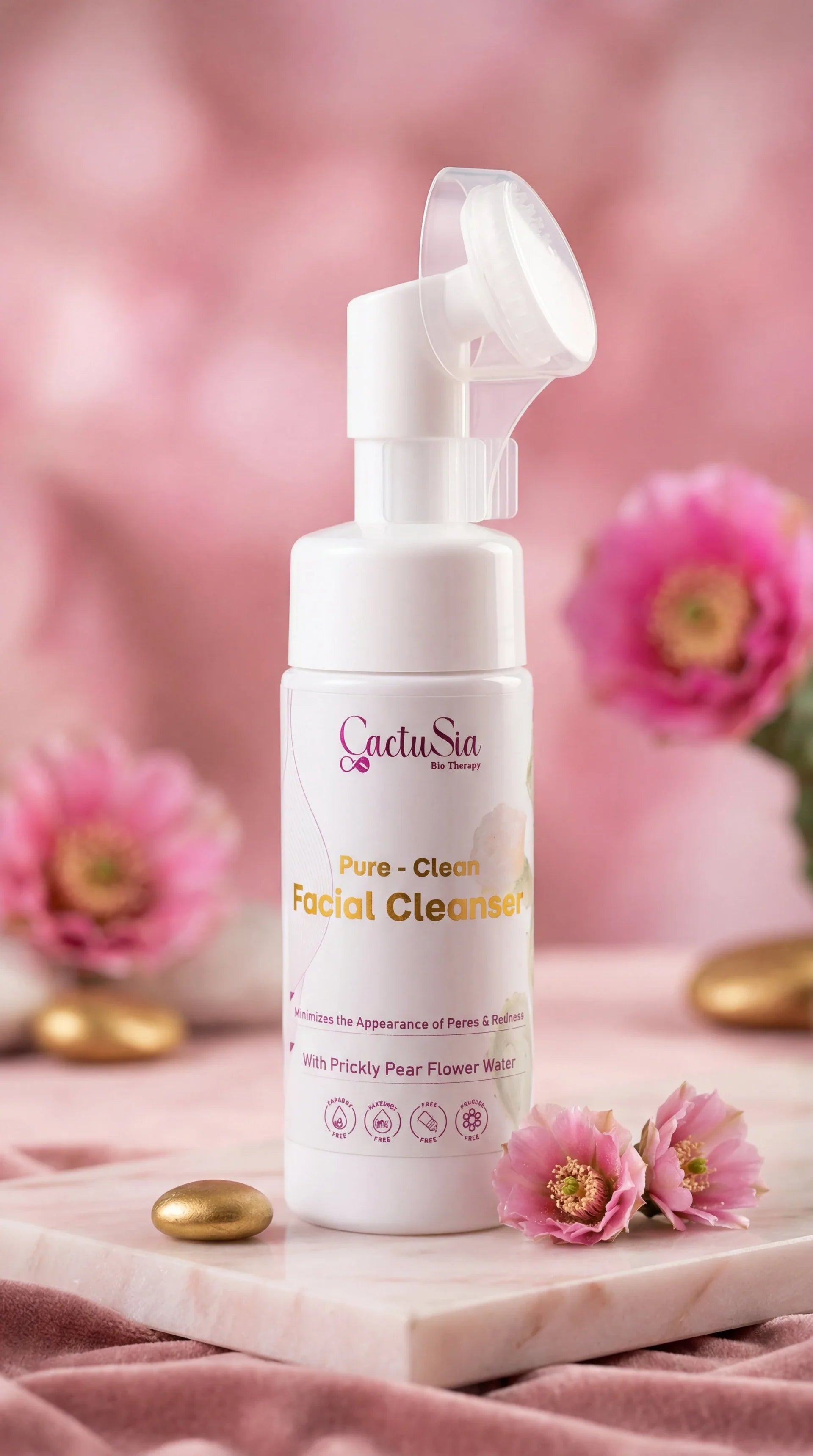 CactuSia botanical facial cleansers and exfoliators with Prickly Pear Seed Oil